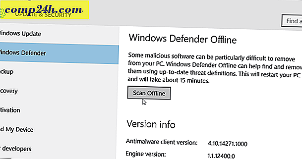 Windows 10 Defender för att tillåta offline skanning för skadlig kod