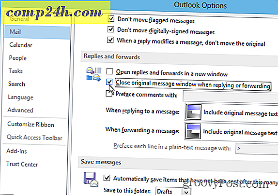 Gör Outlook Stäng det ursprungliga meddelandet efter att ha svarat