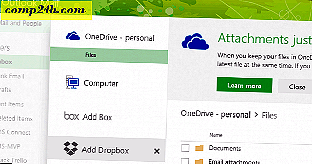 Outlook Mail Lägger till support för Google Drive och Facebook Foton