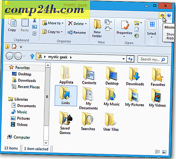 Windows 8: Skjul Windows Explorer-båndet