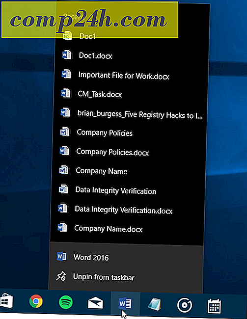 Windows 10 Vihje: Clear Jump Lists Windows 10: ssa