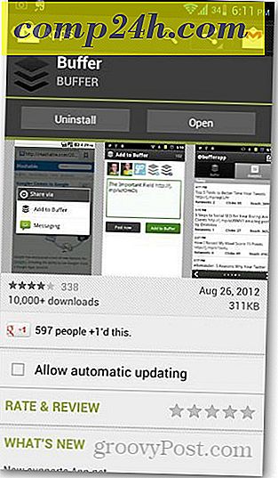 Schemalägg Twitter och Facebook-uppdateringar på Android med buffert