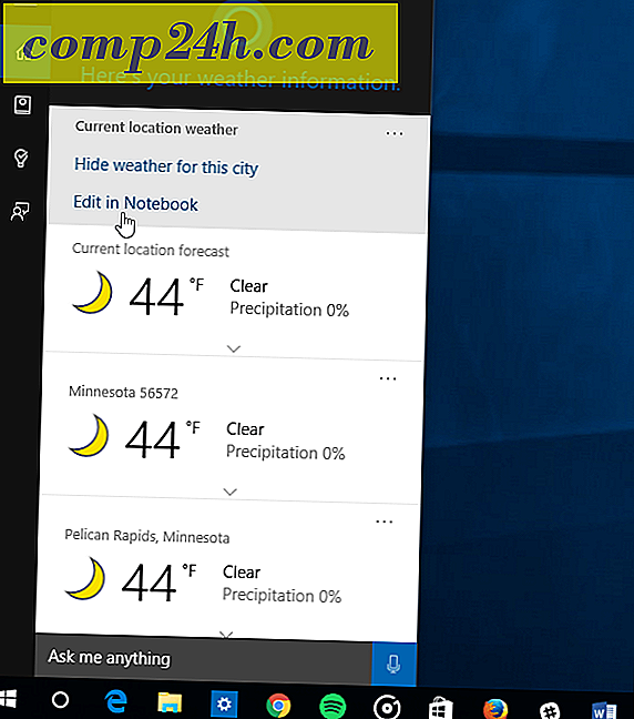 Windows 10 Tip: Lav Cortana Vis vejret for flere byer