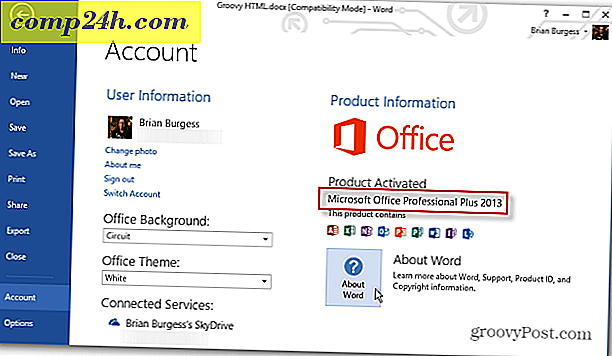 Office 2013 के अपने संस्करण की जांच कैसे करें