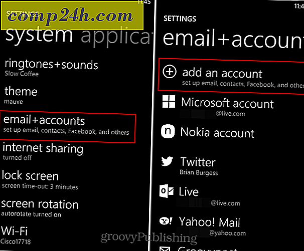 Sähköpostin ja sosiaalitilien määrittäminen Windows Phone -palvelussa