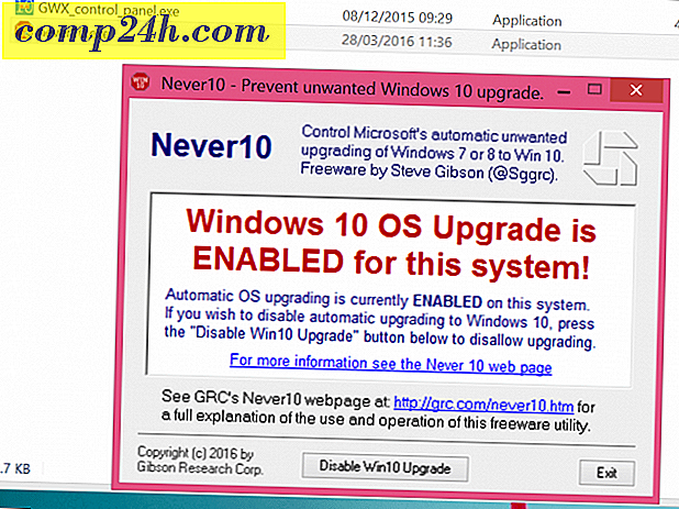 Pysäytä Windows 10 -päivitys Never 10: n tai GWX-sovelluksen avulla