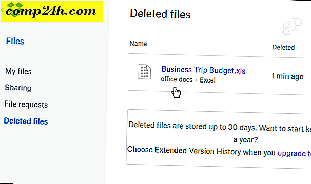 Dropbox से फ़ाइलों के हटाए गए या पिछले संस्करण पुनर्स्थापित करें