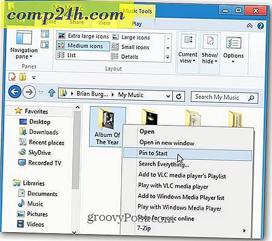 Pin Muziek en Video naar Windows 8 Startscherm
