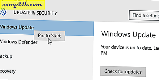 Windows 10: Lag et skrivebord eller Start snarvei for Windows Update