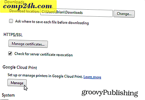 Så här delar du skrivaren via Google Cloud Print