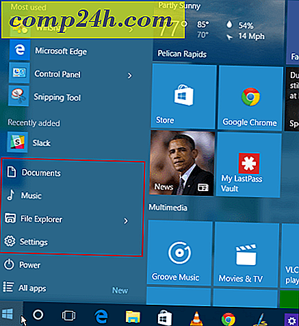 Tilføj flere mappesteder til Windows 10 Start Menu