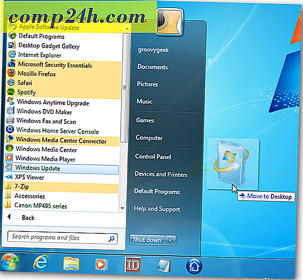 Windows 7: Pin Windows Update Icon til proceslinjen
