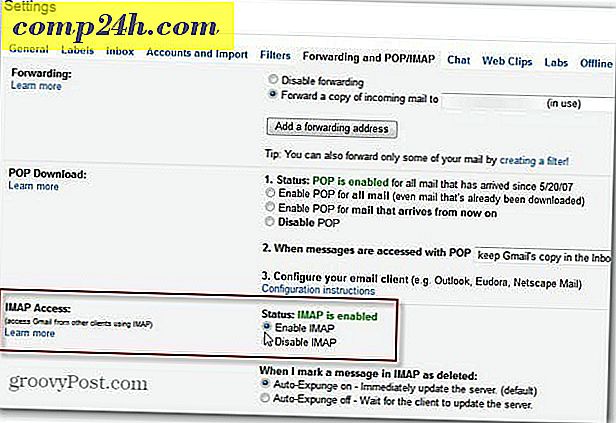 Sådan tilføjes Gmail til Outlook 2013 Brug af IMAP