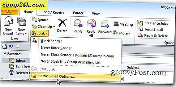 सुरक्षित प्रेषक सूची में Outlook 2010 में संपर्क जोड़ें