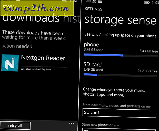 Siirrä sovelluksia SD-kortilta puhelimeen Windows Phone 8.1: ssä