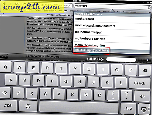 Apple iPad: Søk etter et ord eller en setning på en nettside