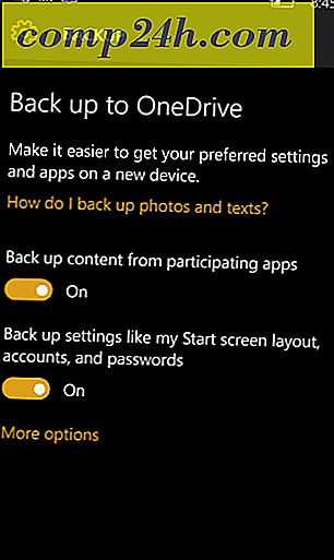 Tee Windows 10 Mobile automaattisesti varmuuskopioi OneDrive