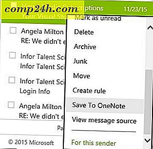 Outlook.com-sähköpostiviestien tallentaminen Microsoft OneNote -ohjelmaan
