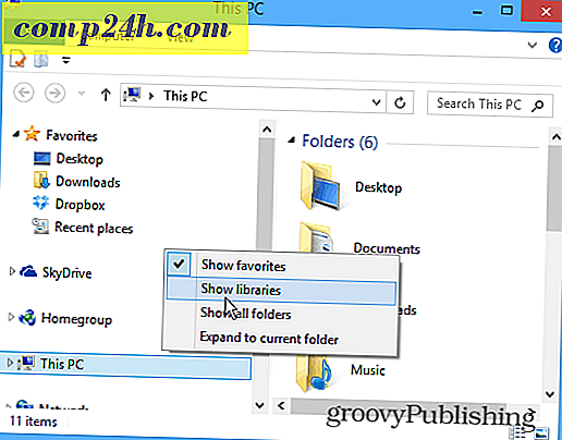 विंडोज 8.1 युक्ति: फाइल एक्सप्लोरर में बैक लाइब्रेरी लाएं