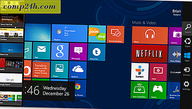 Poista Windows 8: n kuuma kulmat näkyvistä Charms Bar and Switcher -ohjelmasta