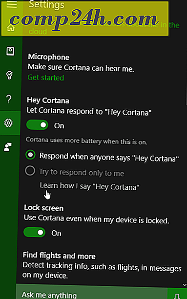Lopeta Cortana herääminen taustameluilta