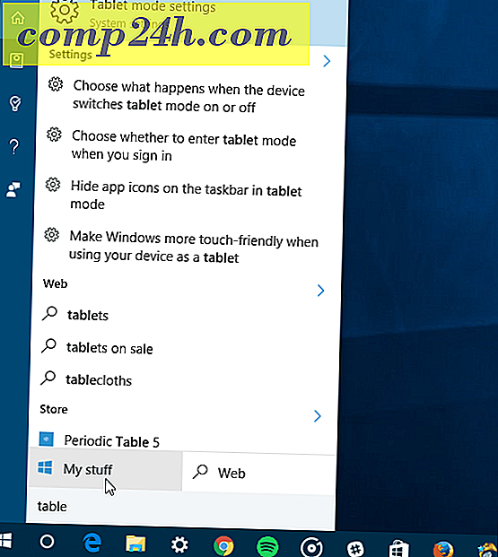 Windows 10 My Stuff Search Feature finder elementer i OneDrive og Connected Drives