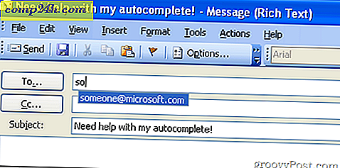 Sådan gemmes og gendannes AutoComplete i Outlook 2003