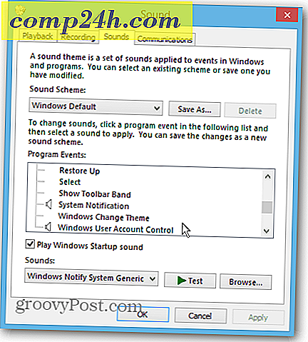 Anpassen von Windows 8 Herunterfahren, Anmelden und Abmelden von Sounds