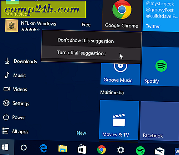 Windows 10: n käynnistäminen Käynnistä-valikko Ehdotetut sovellusmainokset
