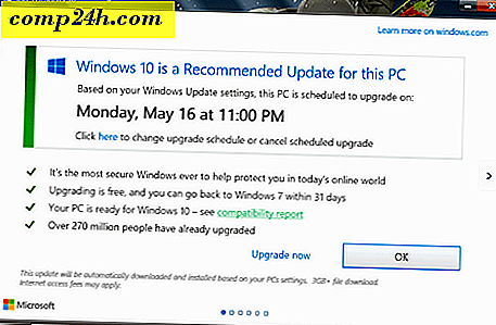 Microsofts officiella information om Windows 10 Uppgradering Meddelande och Schemaläggning