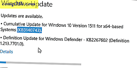 Windows 10: n päivitys KB3140743 tuo rakennuksen 10586.122: een