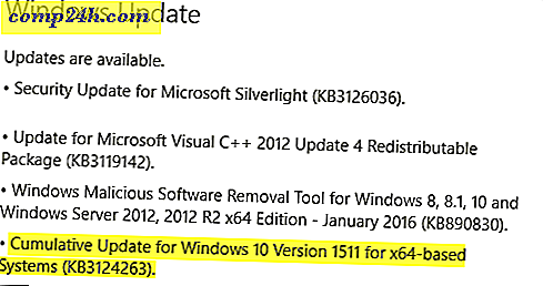 Windows 10 Nieuwe cumulatieve update KB3124263 nu beschikbaar
