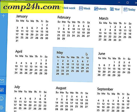 Kalender-App für Windows 10 Insider Build 11099 ruft die Jahresansicht ab