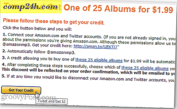 Amazon erbjuder $ 7 + rabatt på 25 olika MP3-album för en Tweet