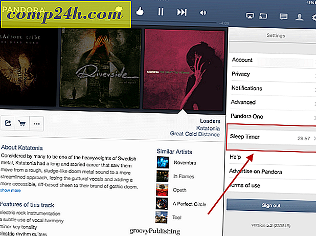 Pandora tilføjer Sleep Timer Feature til iPad