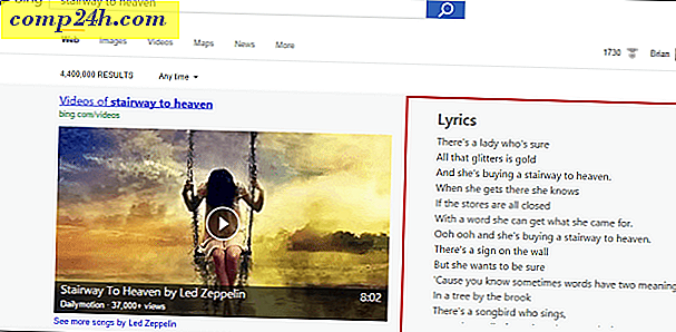 Google प्रतियां बिंग, खोज परिणामों में गाने के गीत जोड़ता है