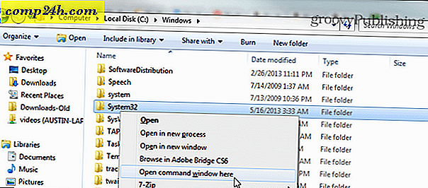 Bruk Shift + Klikk for å åpne en CMD-prompt direkte i en mappe