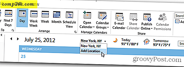 Så här lägger du till och tar bort väderställen i Outlook 2013-kalendern