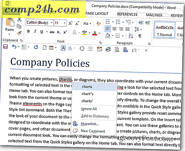 Stavningskontroll Microsoft Word-dokument med en snabbtangent