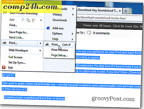 Skriv ut enbart vald text från en webbsida i Windows